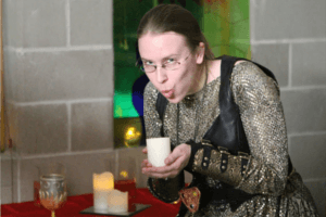 Interphaze adventurers with weapons and garb in the field